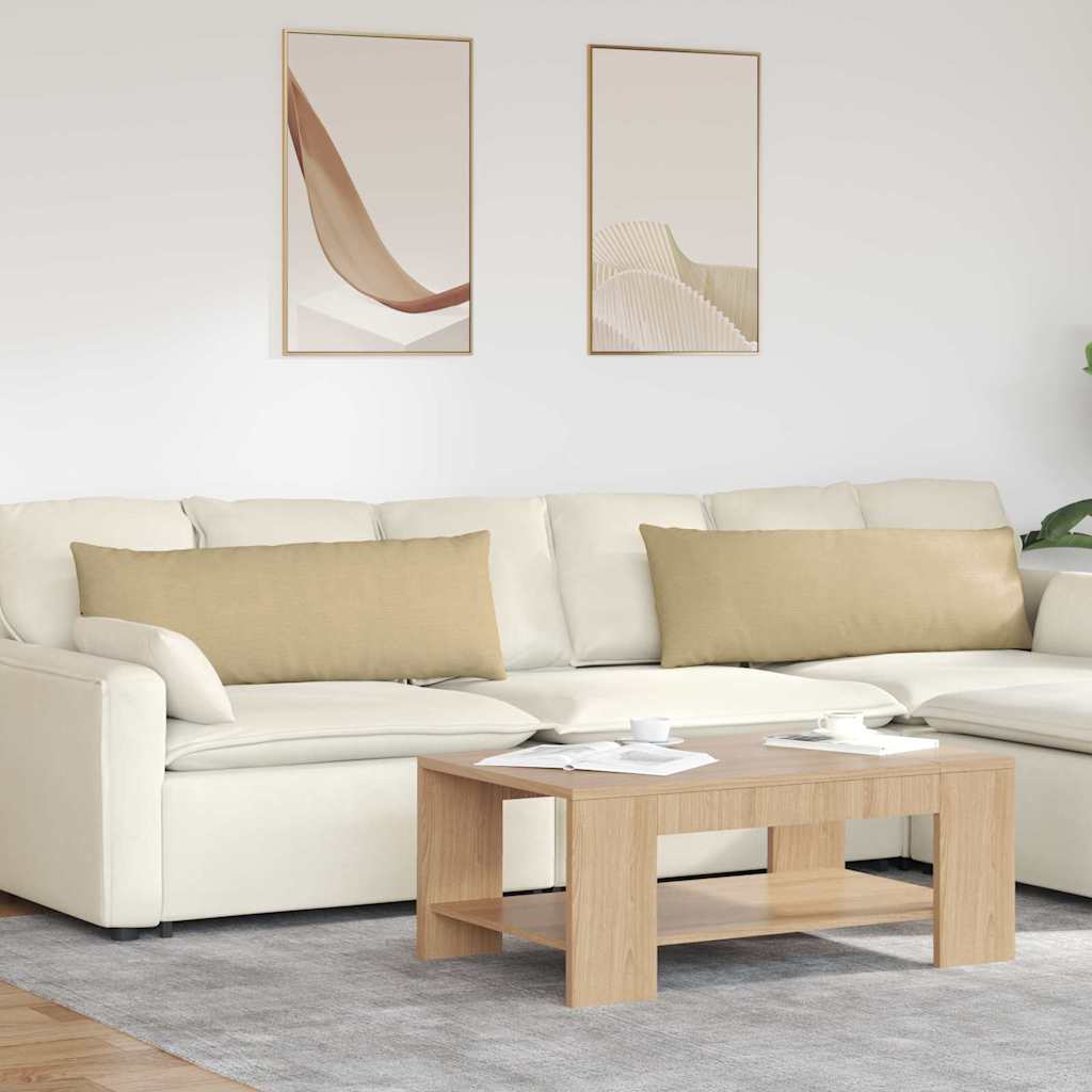 Sofa Cushions 2 pcs Light Yellow 120 x 40 cm Corduroy Fabric