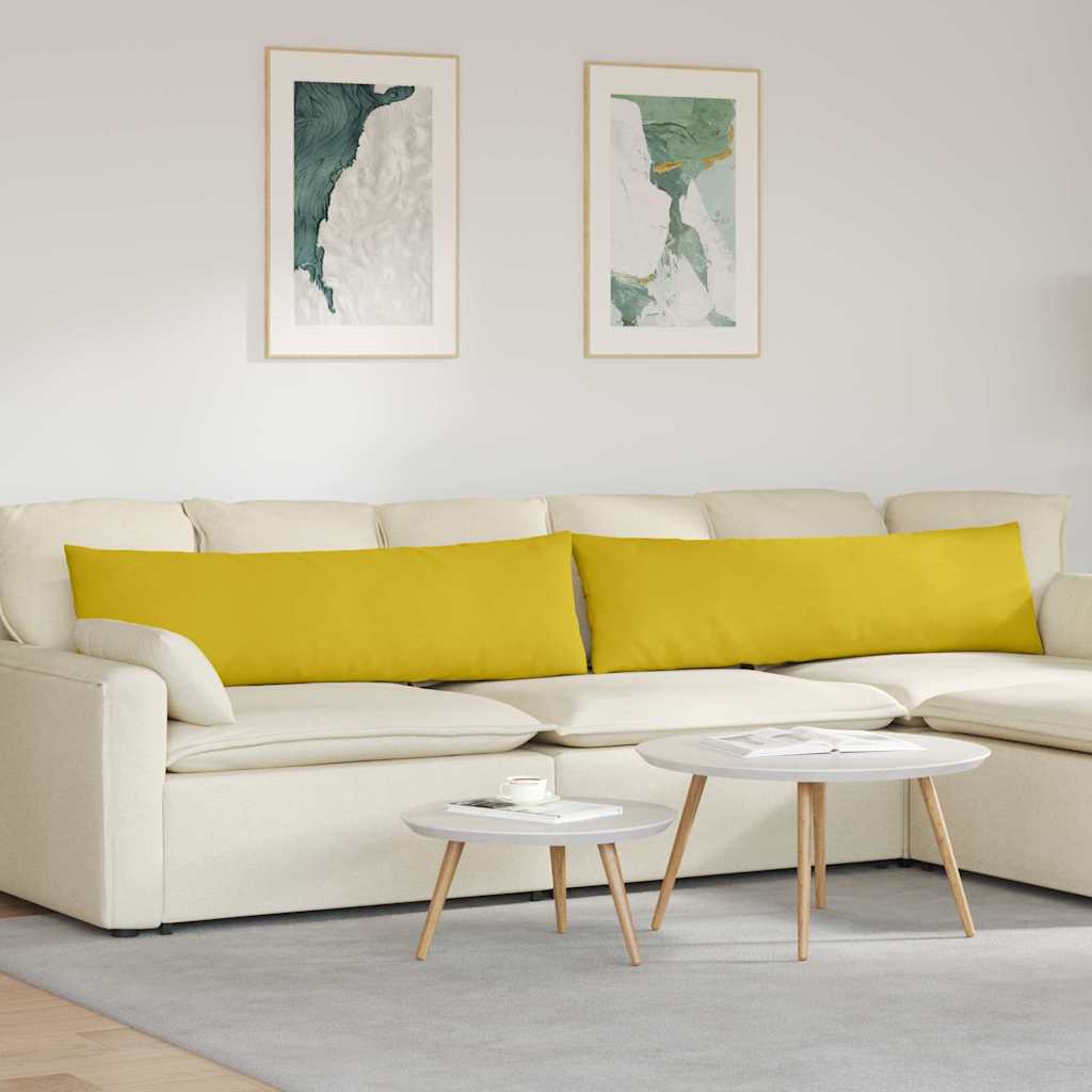 Sofa Cushions 2 pcs Yellow 120 x 40 cm Corduroy Fabric
