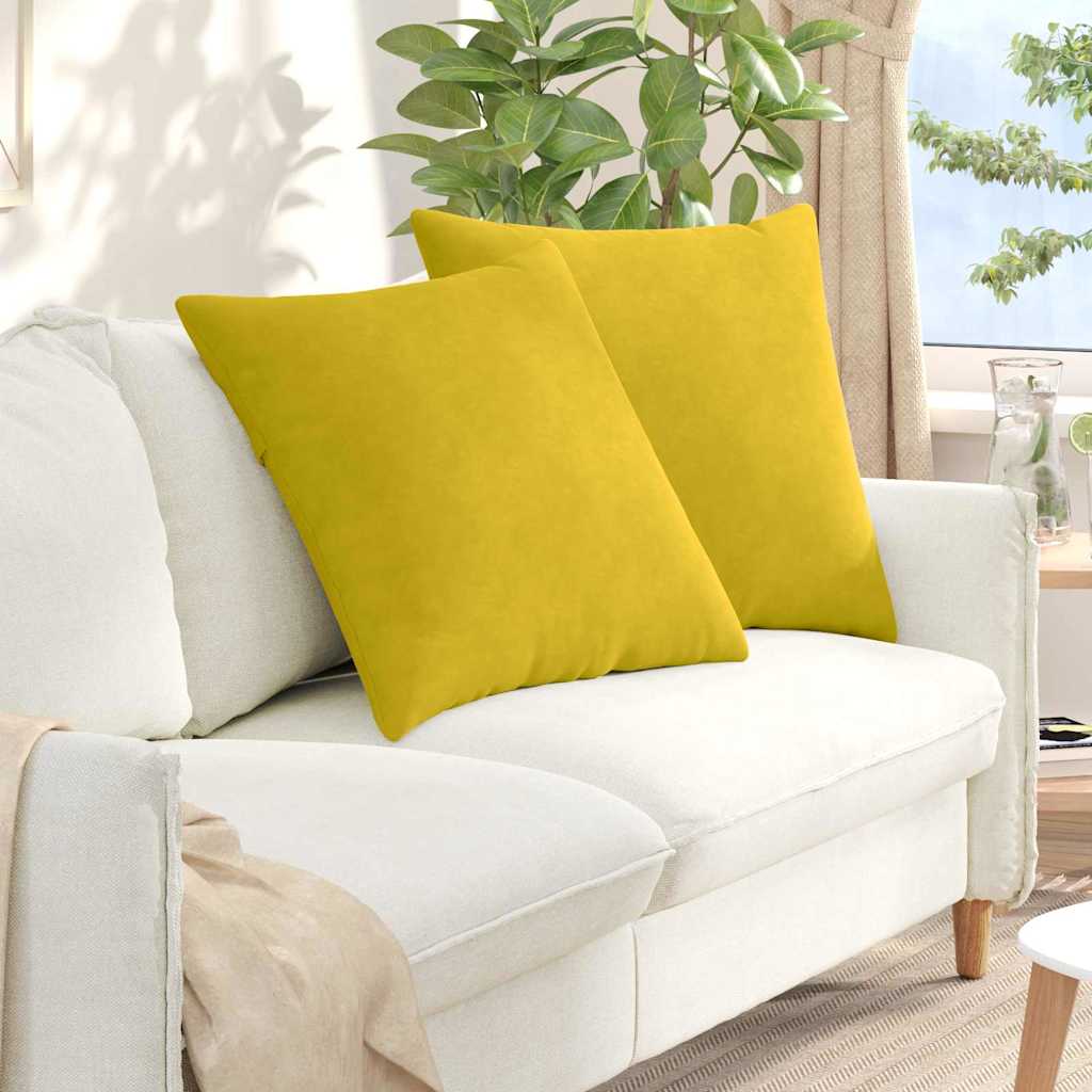 Sofa Cushions 2 pcs Yellow 120 x 40 cm Corduroy Fabric