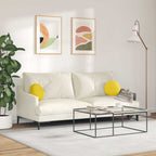 Cojines para asiento 2 pcs Amarillo Claro Ø30 x 13 cm tela