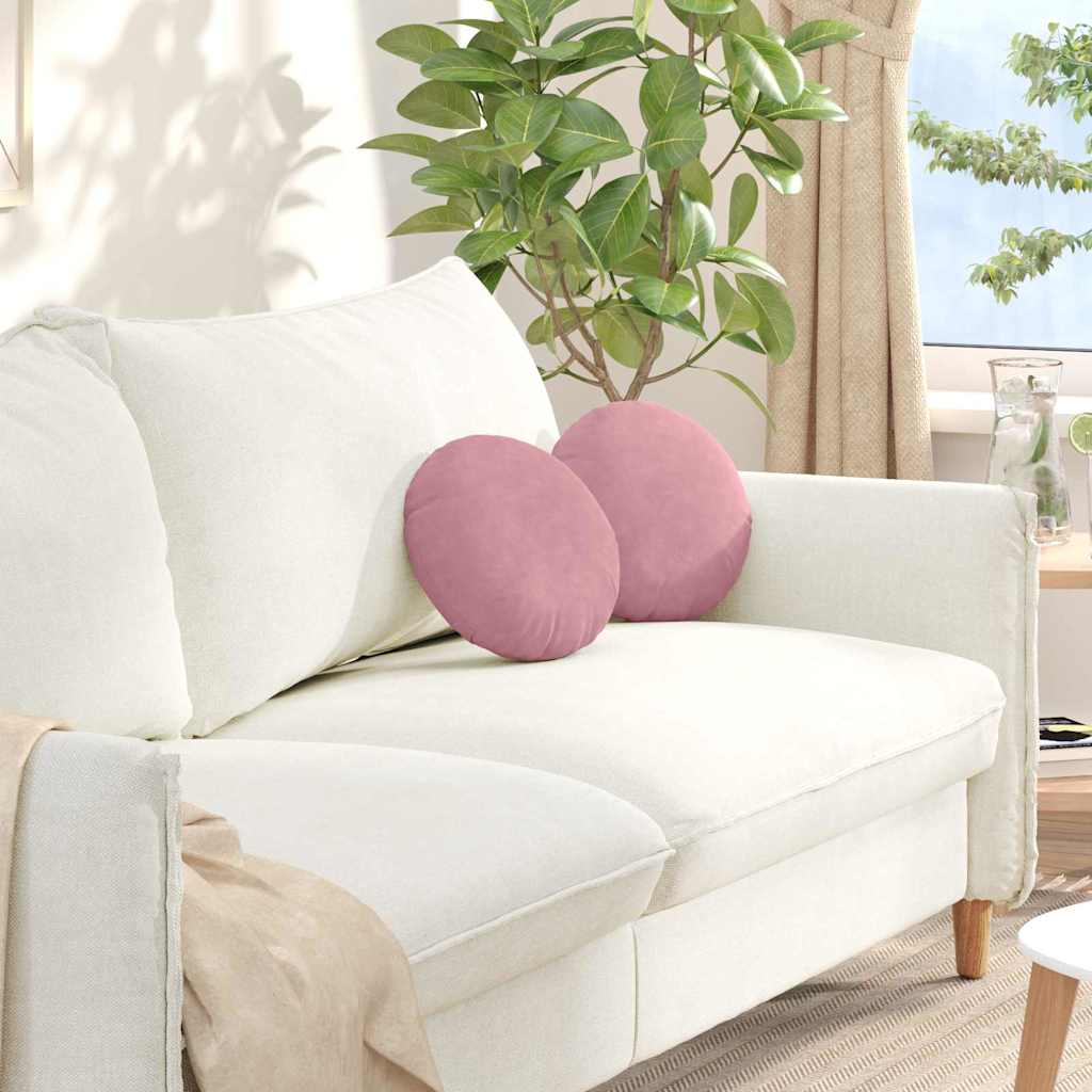 Cojines para asiento 2 pcs Amarillo Ø 40 x 13 cm Terciopelo