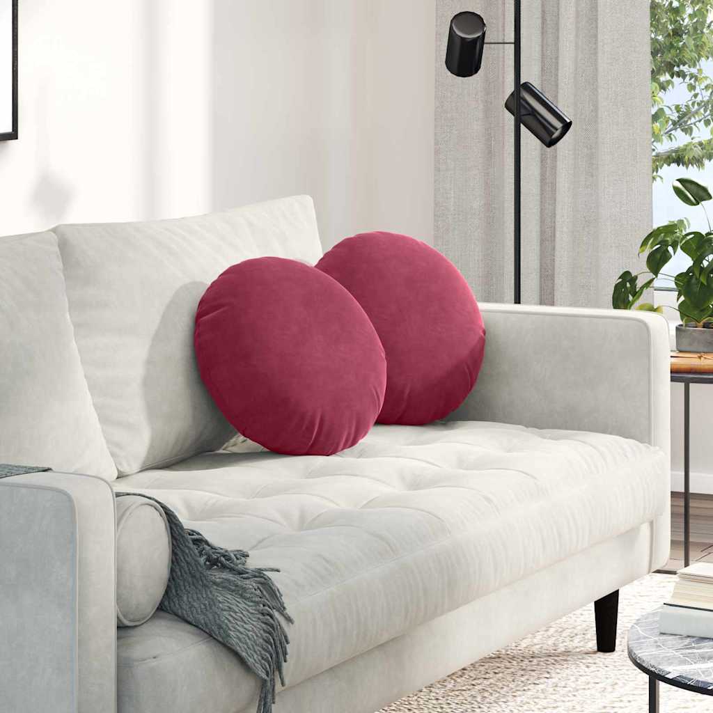 Cojines para asiento 2 pcs Amarillo Ø 40 x 13 cm Terciopelo