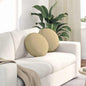 Seat Cushions 2 pcs Light Yellow Ø 40 cm Corduroy