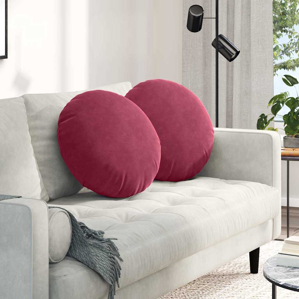 Cojines para asiento 2 pcs Amarillo Ø 40 x 13 cm Terciopelo