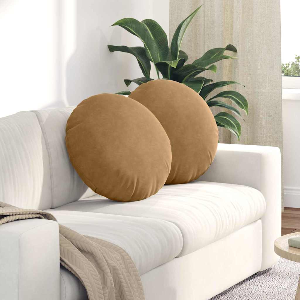 Cojines para asiento 2 pcs Amarillo Ø 40 x 13 cm Terciopelo