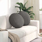 Seat Cushions 2 pcs Light Yellow Ø 40 cm Corduroy