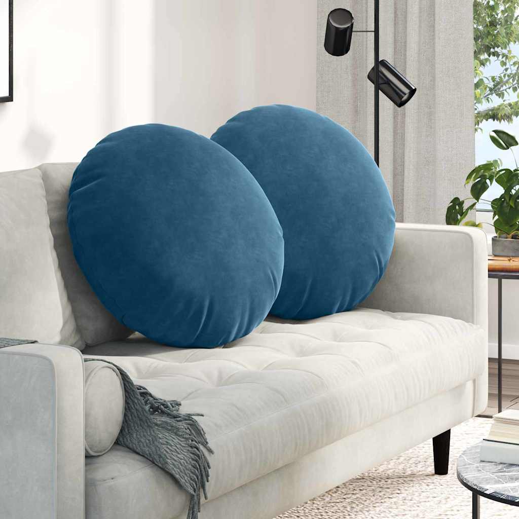 Cojines para asiento 2 pcs Amarillo Ø 40 x 13 cm Terciopelo