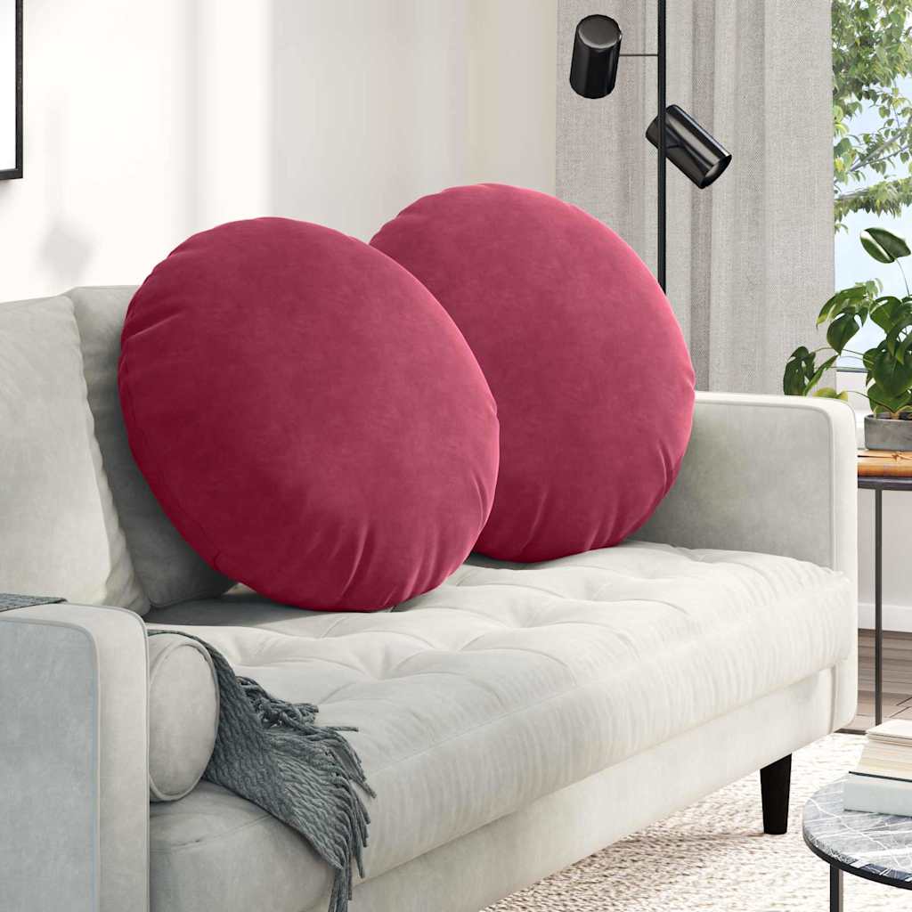 Cojines para asiento 2 pcs Amarillo Ø 40 x 13 cm Terciopelo