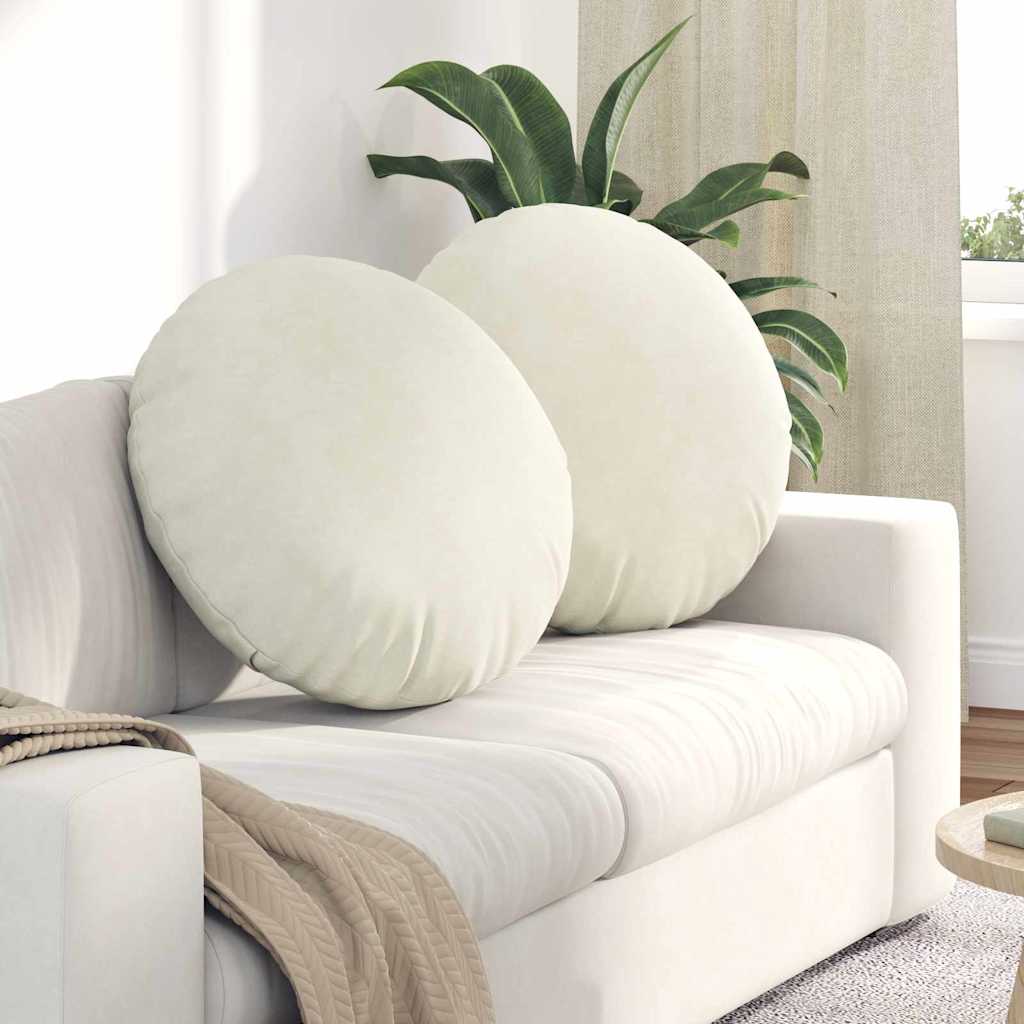 Cojines para asiento 2 pcs Amarillo Ø 40 x 13 cm Terciopelo