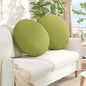 Seat Cushions 2 pcs Light Yellow Ø30 x 13 cm fabric