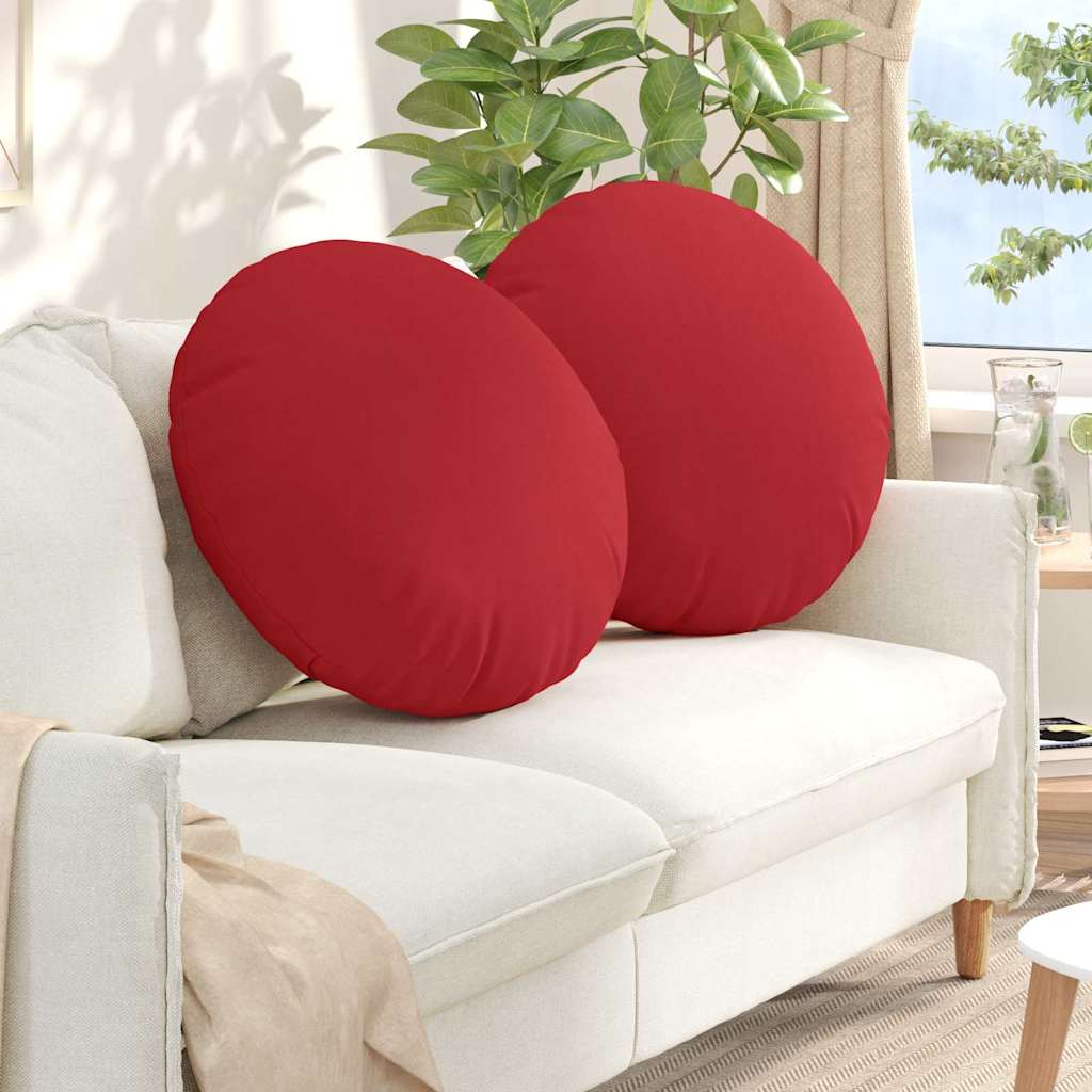 Seat Cushions 2 pcs Light Yellow Ø30 x 13 cm fabric