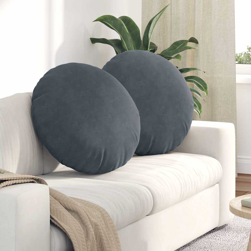 Cojines para asiento 2 pcs Amarillo Ø 40 x 13 cm Terciopelo
