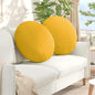 Seat Cushions 2 pcs Light Yellow Ø 40 cm Corduroy