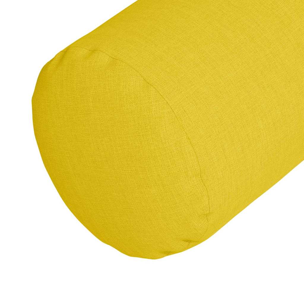 Cojines Bolster 2 pcs Amarillo Claro Ø 15 x 40 cm tela