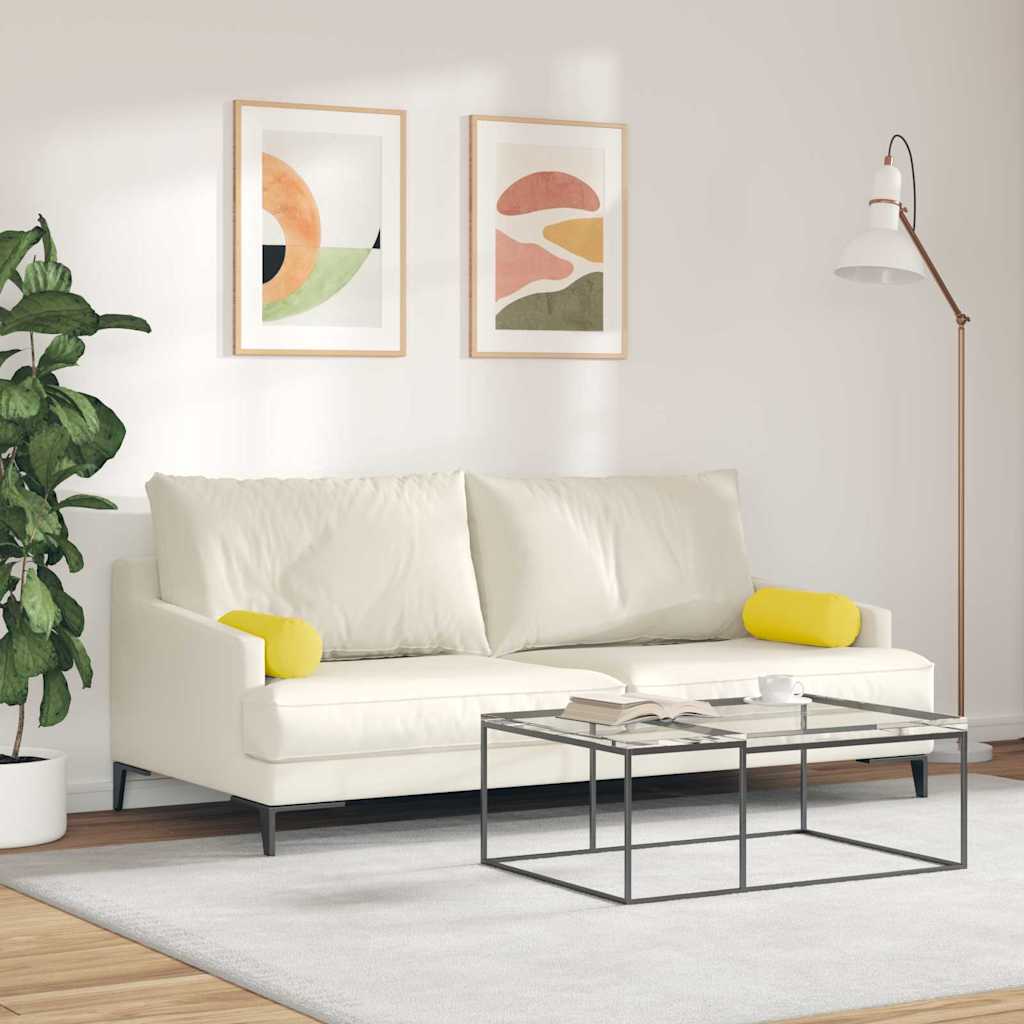 Cojines Bolster 2 pcs Amarillo Claro Ø 15 x 40 cm tela