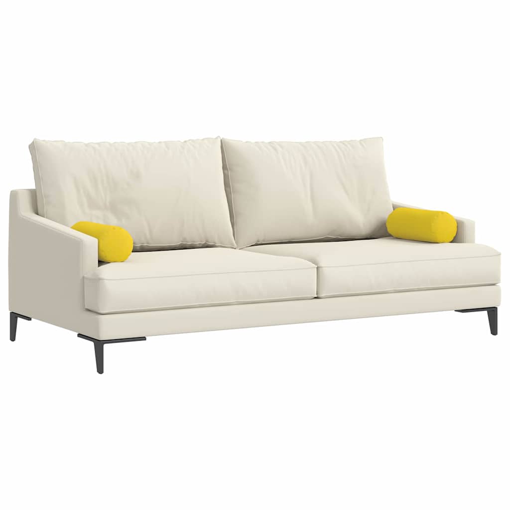 Cojines Bolster 2 pcs Amarillo Claro Ø 15 x 40 cm tela