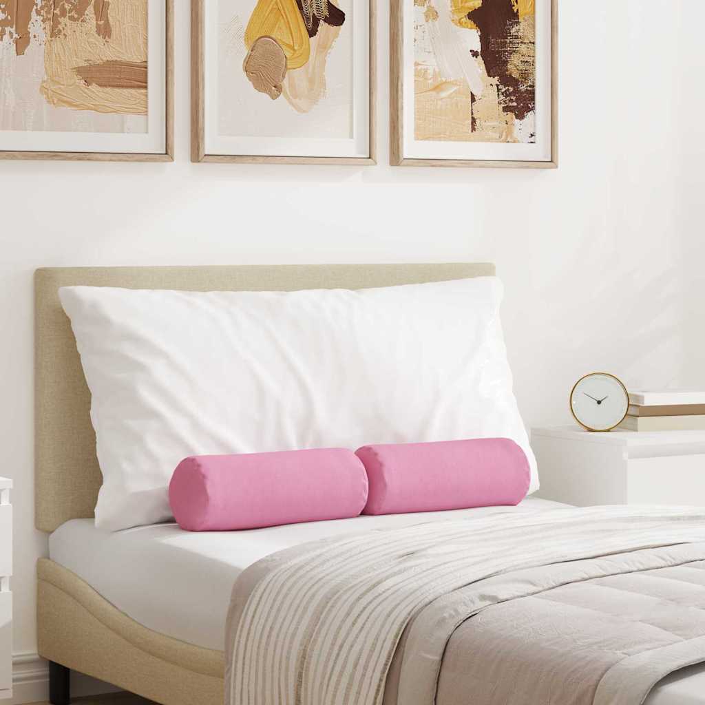 Almofadas Bolster 2 pçs Amarelo Claro Ø 15 x 40 cm tecido
