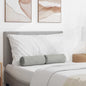 Bolster Cushions 2 pcs Beige Ø 15 x 40 cm Microfiber Fabric
