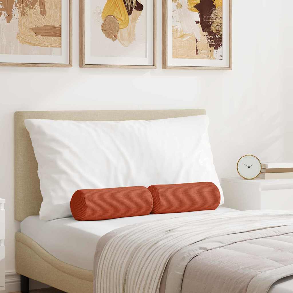 Cojines Bolster 2 pcs Amarillo Claro Ø 15 x 40 cm Tela de pana