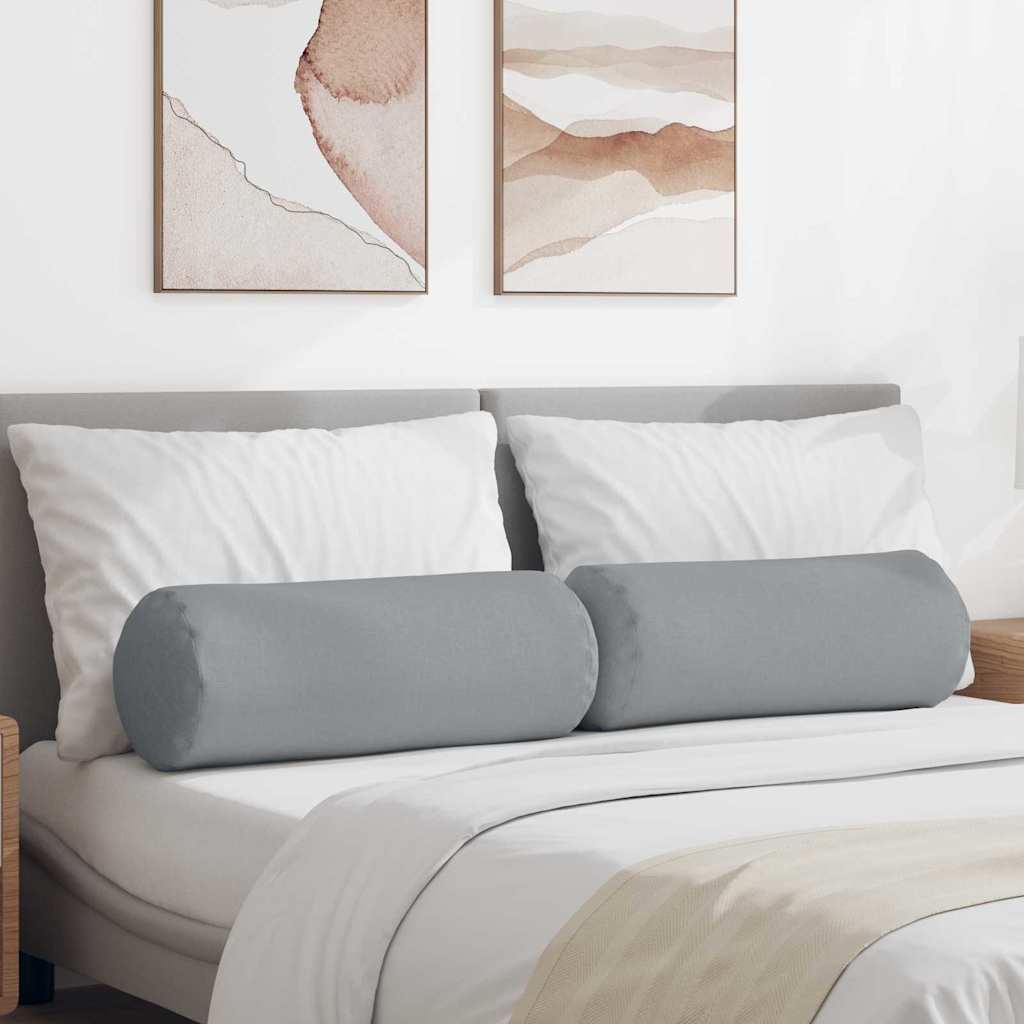 Almofadas Bolster 2 pçs Amarelo Claro Ø 15 x 40 cm tecido