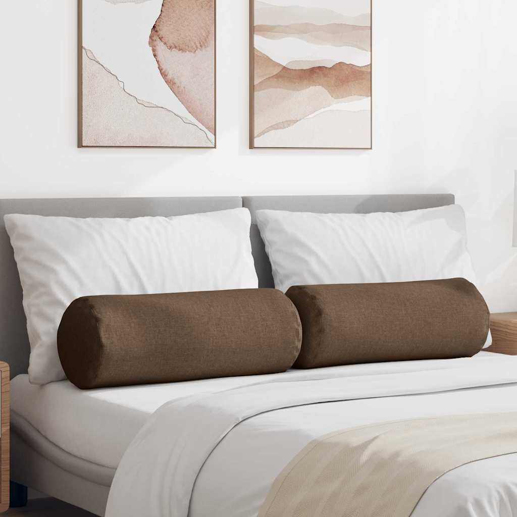 Almofadas Bolster 2 pçs Amarelo Claro Ø 15 x 40 cm tecido