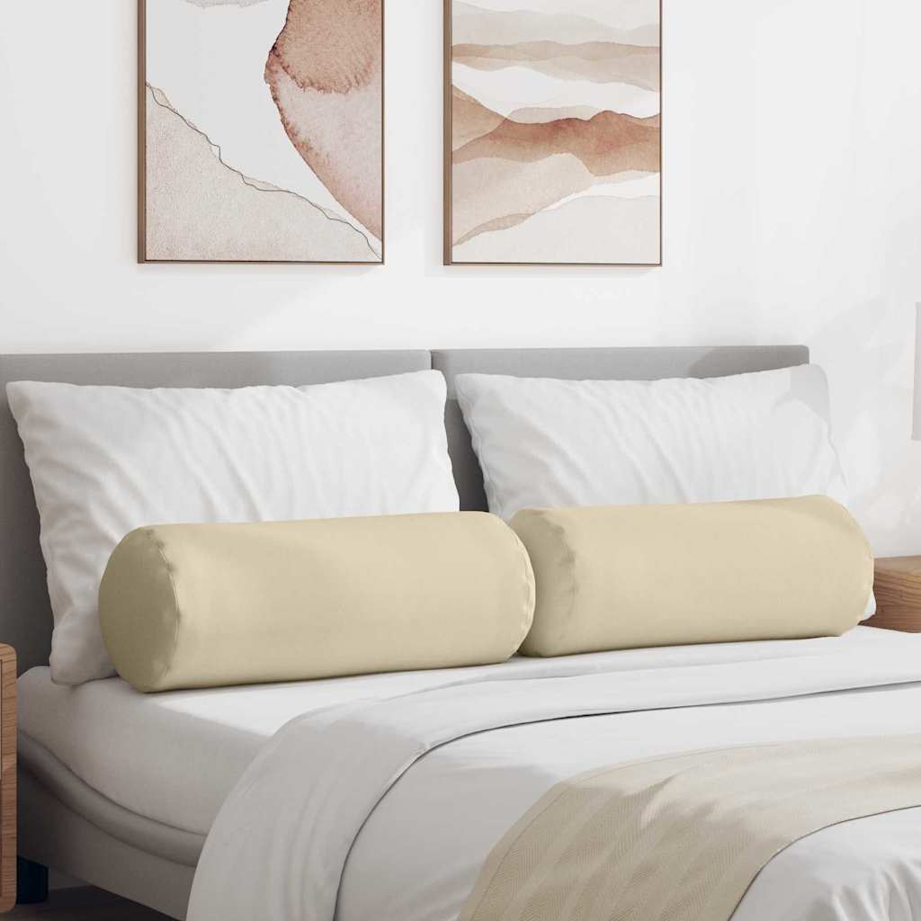 Almofadas Bolster 2 pçs Amarelo Claro Ø 15 x 40 cm tecido