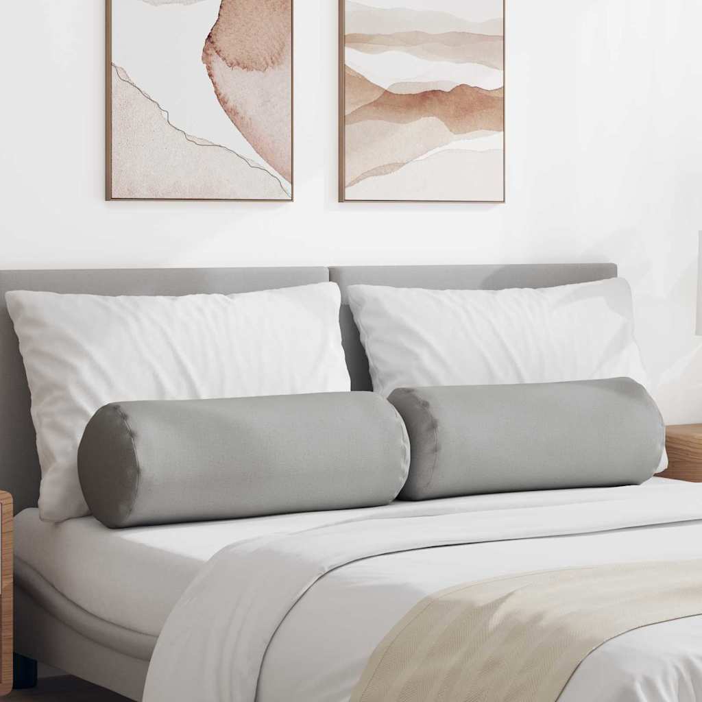 Almofadas Bolster 2 pçs Amarelo Claro Ø 15 x 40 cm tecido
