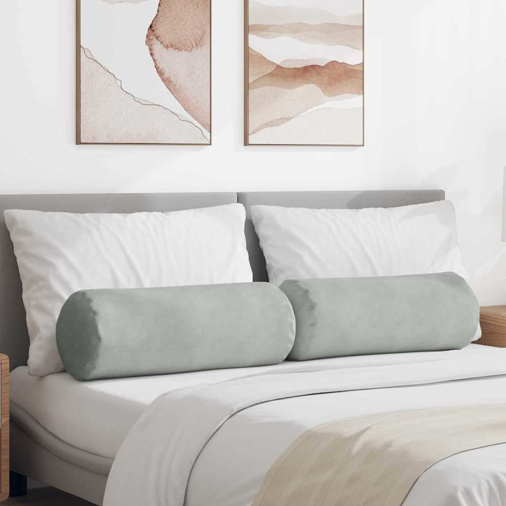 Almofadas de Reforço 2 peças Amarelo Ø 15 x 40 cm Tecido de veludo cotelê