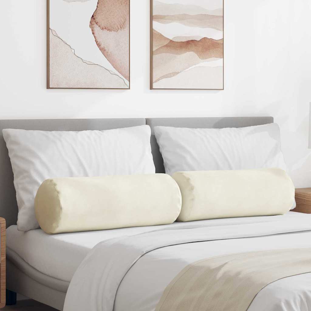 Almofadas de Reforço 2 peças Amarelo Ø 15 x 40 cm Tecido de veludo cotelê