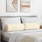 Bolster Cushions 2 pcs Light Yellow Ø 15 x 40 cm Corduroy