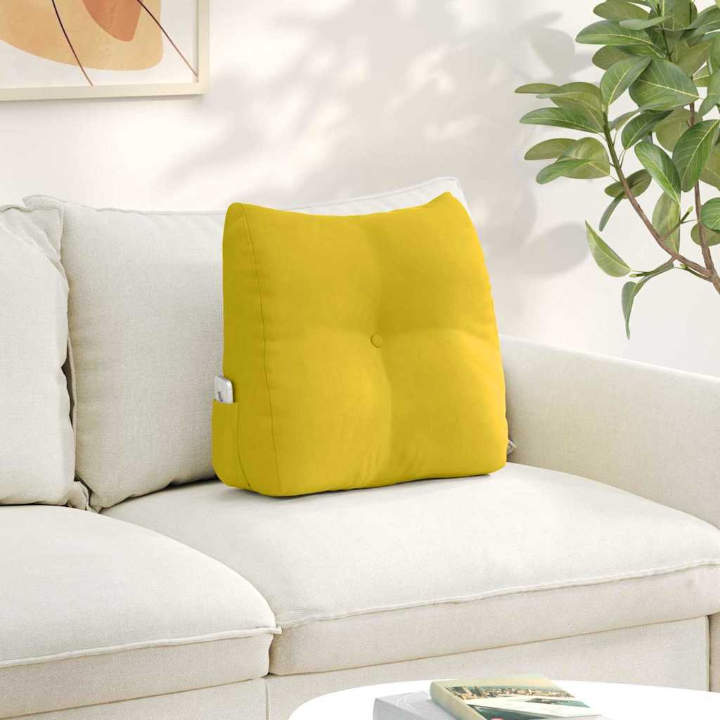 Cojín de Espalda Amarillo 100 x 24 x 50 cm Terciopelo