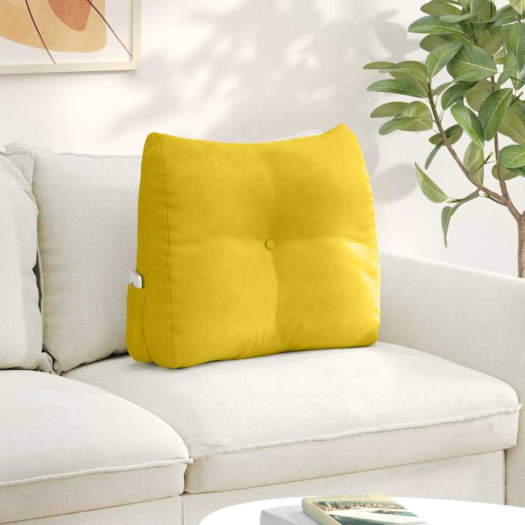 Cojín de Espalda Amarillo 100 x 24 x 50 cm Terciopelo