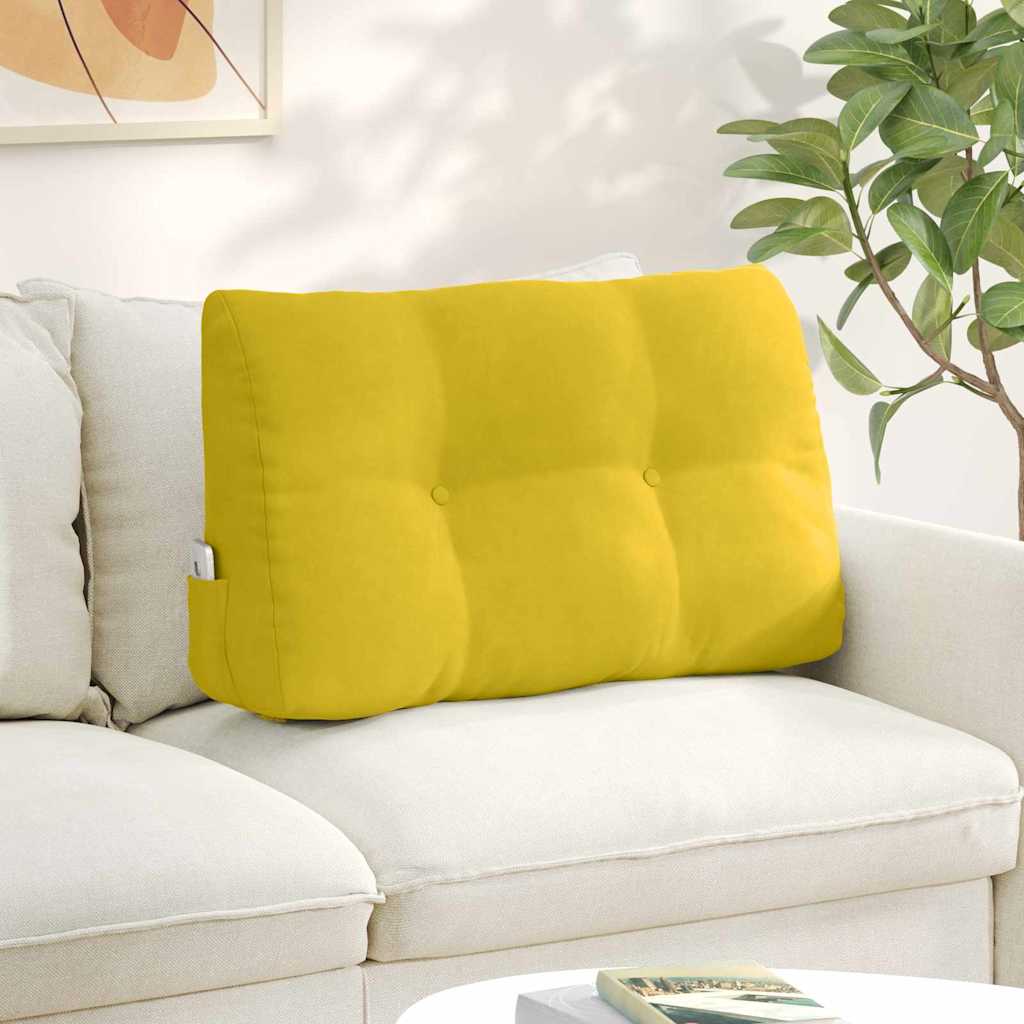 Cojín de Espalda Amarillo 100 x 24 x 50 cm Terciopelo