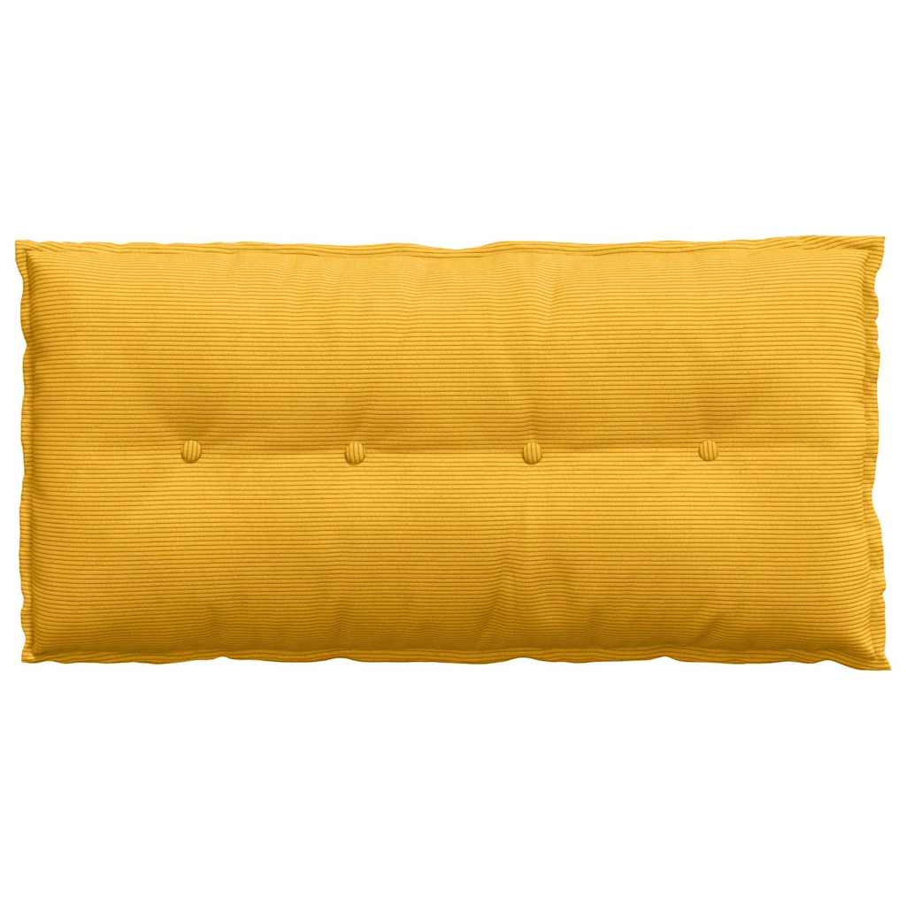 Cojín de Espalda Amarillo Claro 100 x 50 cm Tela de pana