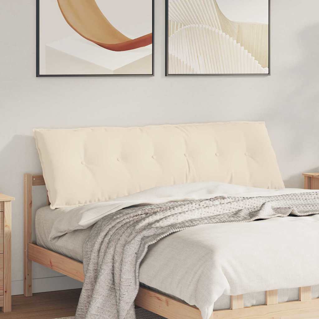 Cojín de Espalda Beige 100 x 50 cm Tela de microfibra