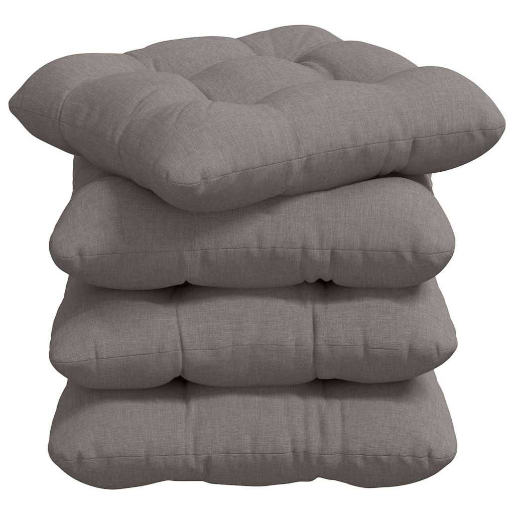 Cojines para asiento 4 pcs Taupé 45 x 45 x 12 cm tela