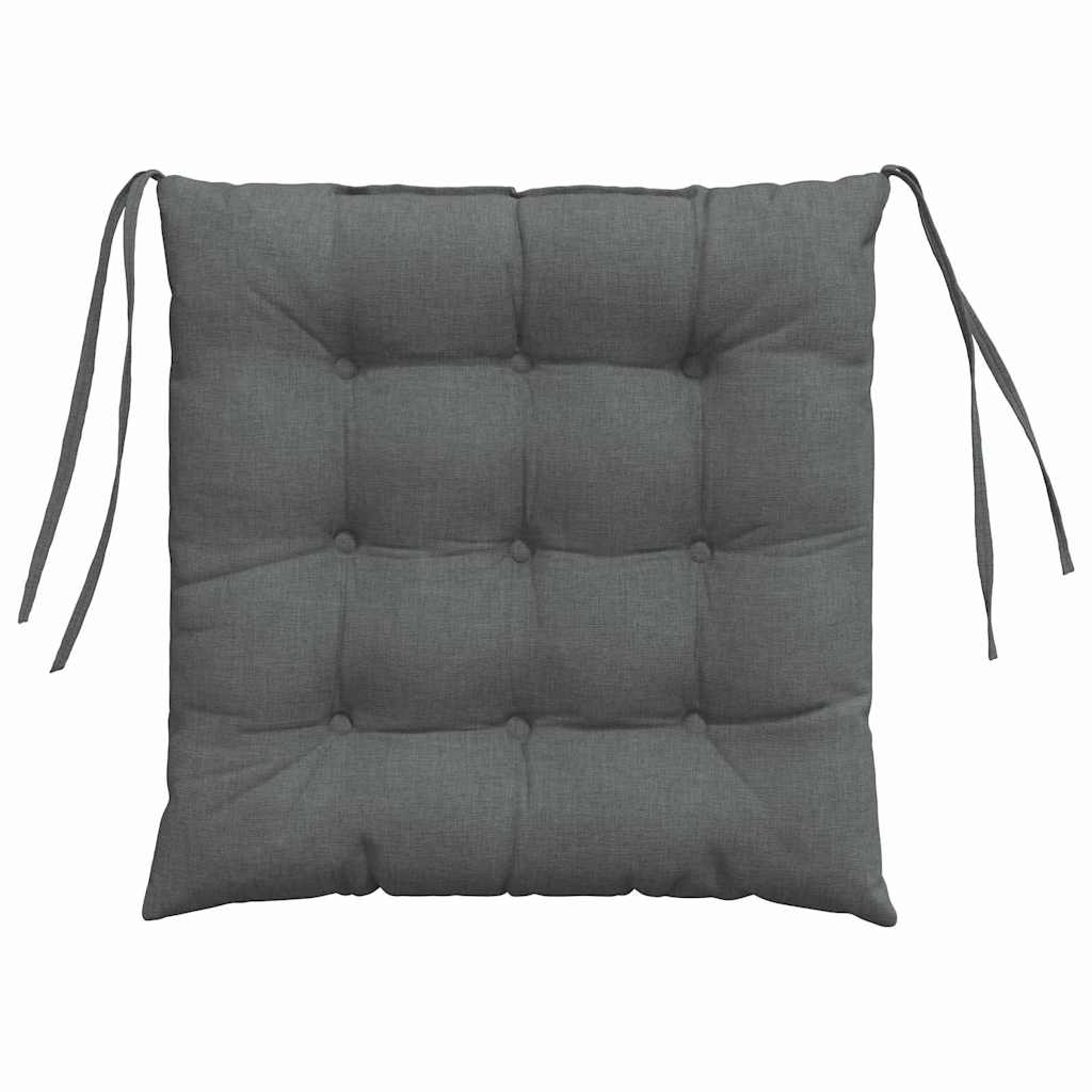 Cojines para asiento 4 pcs Gris oscuro 40 x 40 x 6 cm tela