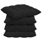 Cojines para asiento 4 pcs Negro 40 x 40 x 6 cm tela