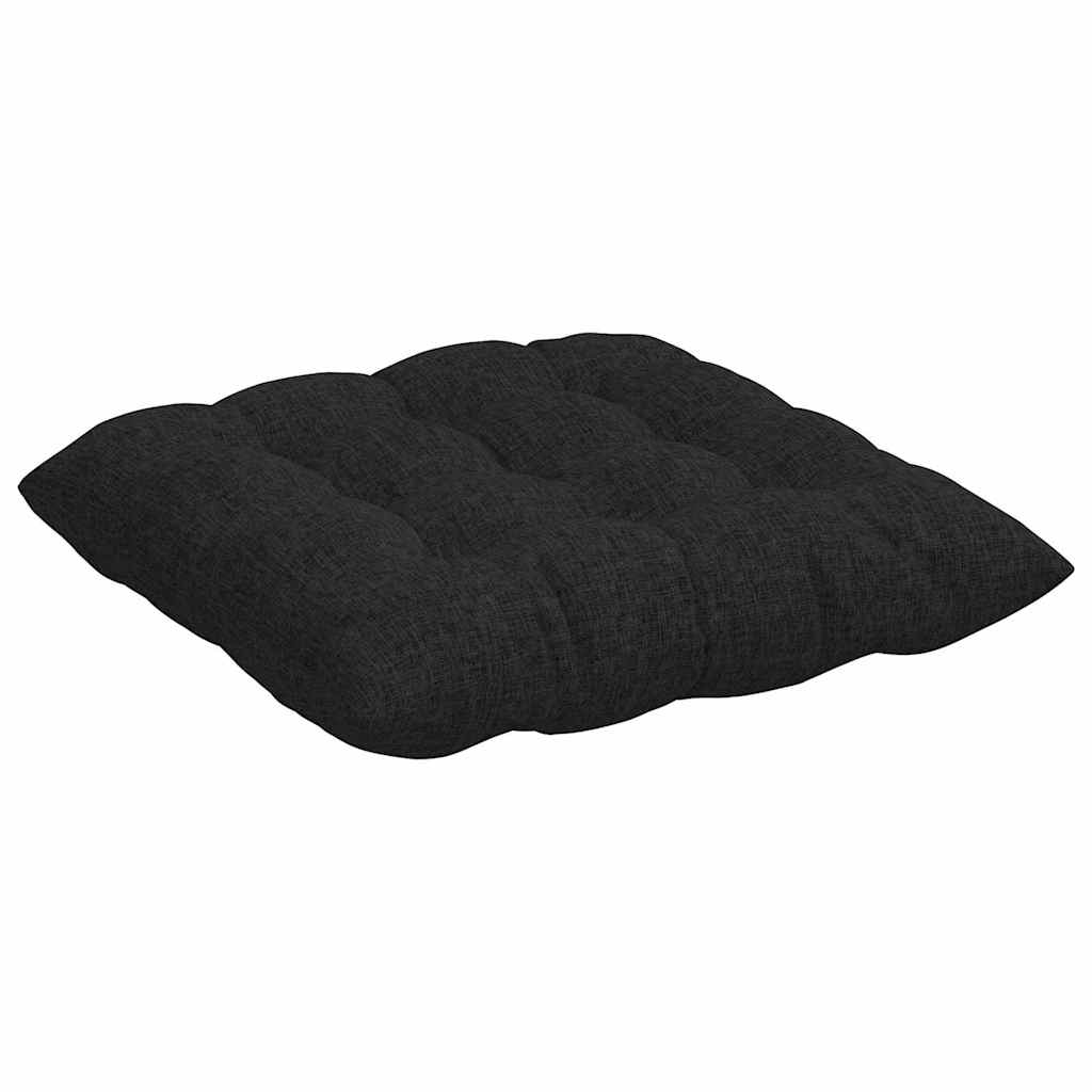 Cojines para asiento 4 pcs Negro 40 x 40 x 6 cm tela