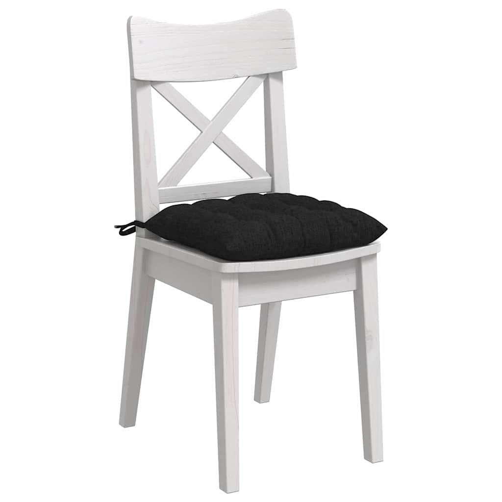 Cojines para asiento 4 pcs Negro 40 x 40 x 6 cm tela