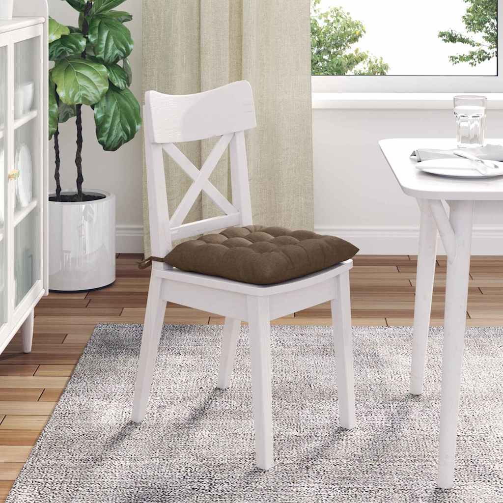 Cojines para asiento 4 pcs Marrón 40 x 40 x 6 cm tela