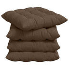 Cojines para asiento 4 pcs Marrón 40 x 40 x 6 cm tela