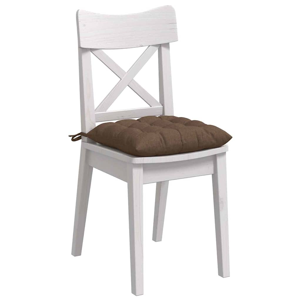 Cojines para asiento 4 pcs Marrón 40 x 40 x 6 cm tela
