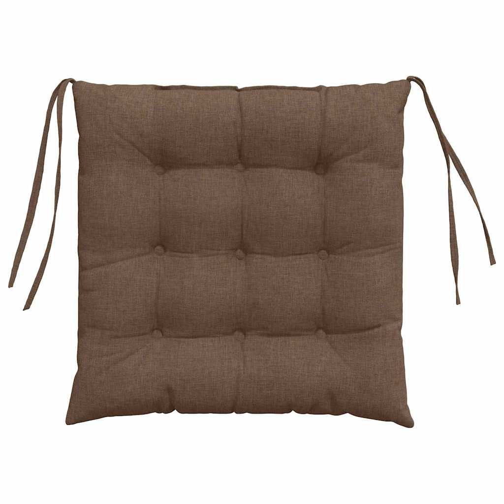 Cojines para asiento 4 pcs Marrón 40 x 40 x 6 cm tela