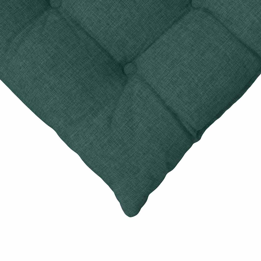 Cojines para asiento 4 pcs Verde oscuro 40 x 40 x 6 cm tela