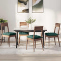 Cojines para asiento 4 pcs Verde oscuro 40 x 40 x 6 cm tela