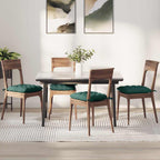 Cojines para asiento 4 pcs Verde oscuro 40 x 40 x 6 cm tela