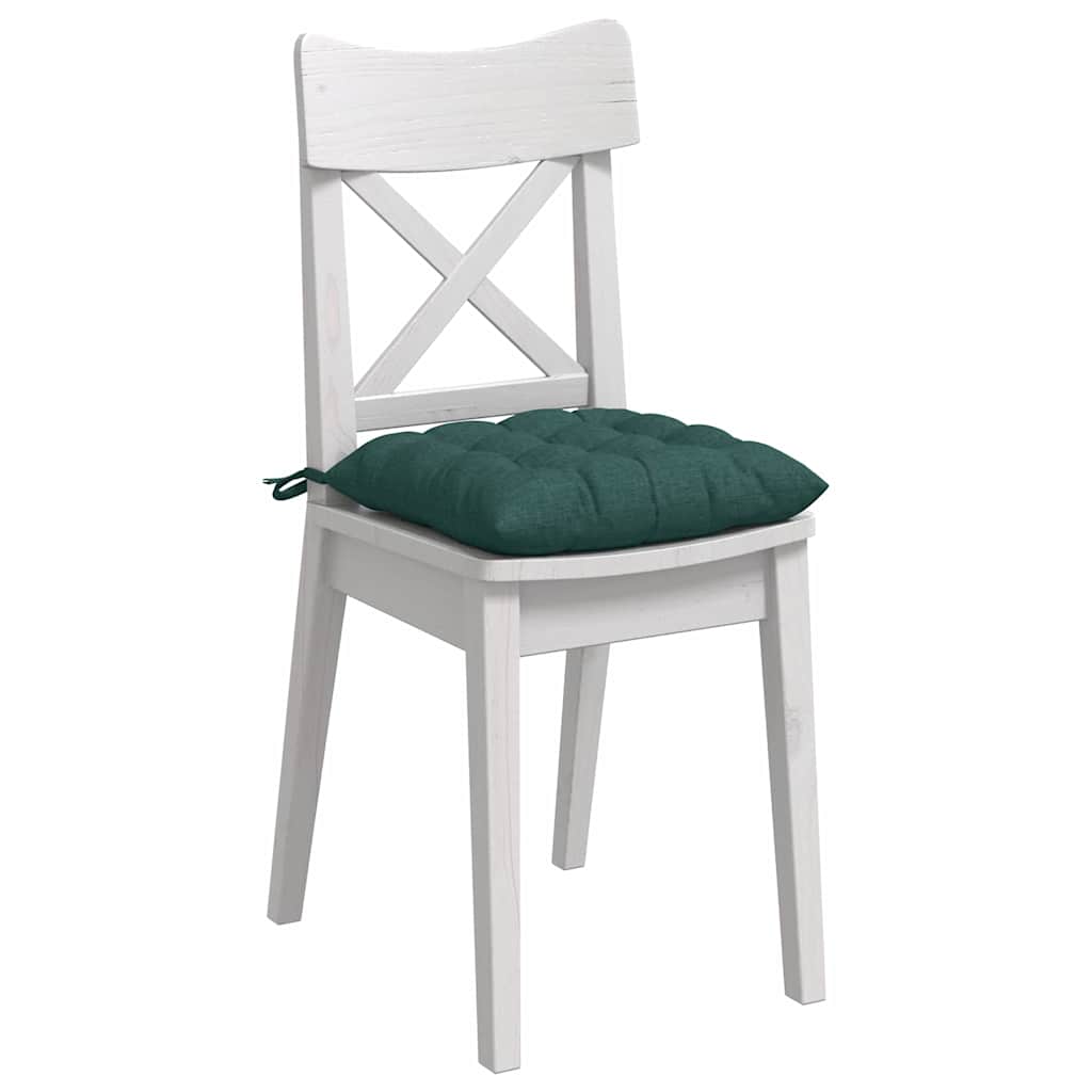 Cojines para asiento 4 pcs Verde oscuro 40 x 40 x 6 cm tela