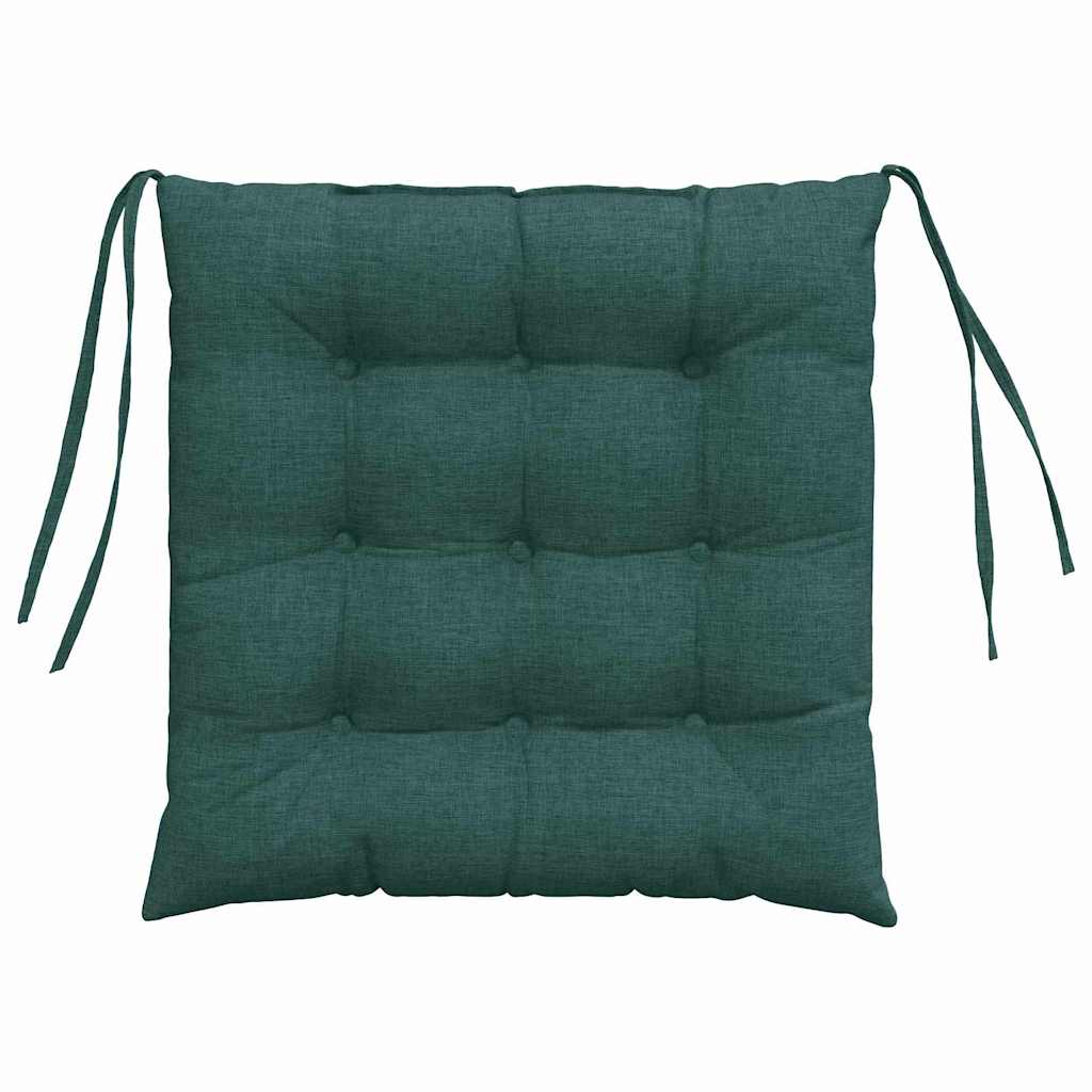 Cojines para asiento 4 pcs Verde oscuro 40 x 40 x 6 cm tela