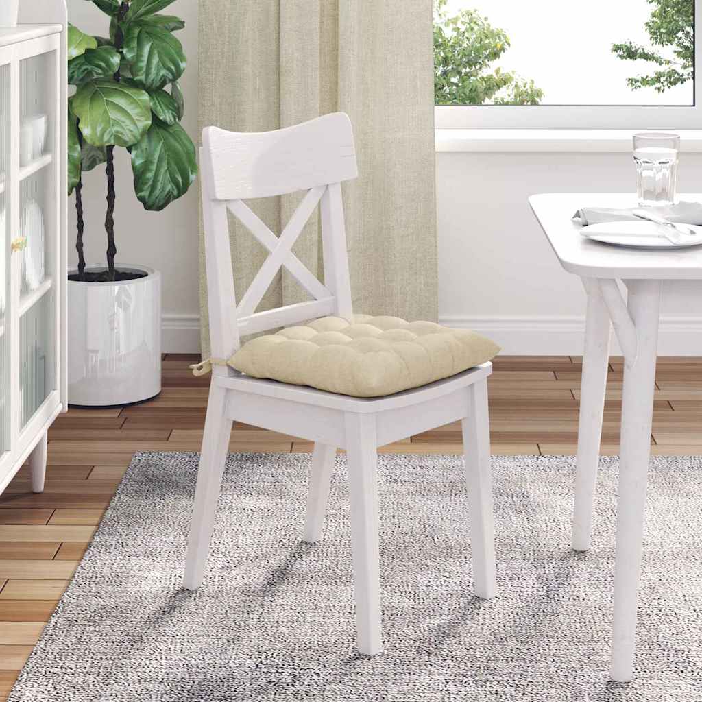 Cojines para asiento 4 pcs Crema 40 x 40 x 6 cm tela